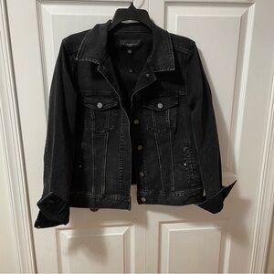 LIVERPOOL Los Angeles Womens Demin Jacket Size L Black Button Down